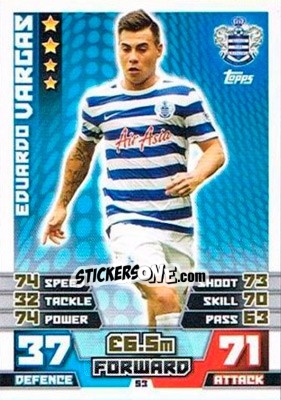 Cromo Eduardo Vargas - English Premier League 2014-2015. Match Attax Extra - Topps