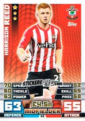 Sticker Harrison Reed - English Premier League 2014-2015. Match Attax Extra n. 55 - Topps