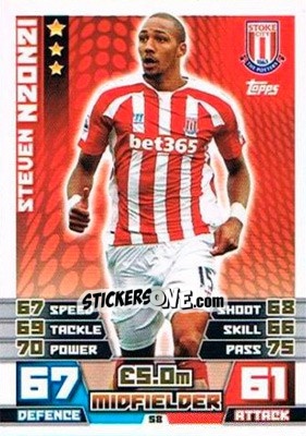 Sticker Steven Nzonzi - English Premier League 2014-2015. Match Attax Extra n. 58 - Topps