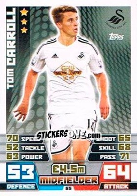 Sticker Tom Carroll - English Premier League 2014-2015. Match Attax Extra - Topps