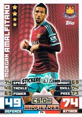 Figurina Morgan Amalfitano - English Premier League 2014-2015. Match Attax Extra - Topps