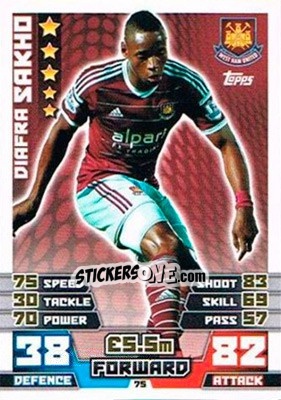 Sticker Diafra Sakho - English Premier League 2014-2015. Match Attax Extra n. 75 - Topps
