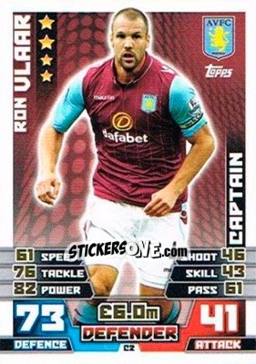 Sticker Ron Vlaar - English Premier League 2014-2015. Match Attax Extra n. C2 - Topps