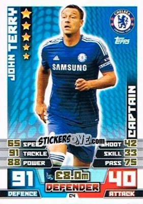 Sticker John Terry - English Premier League 2014-2015. Match Attax Extra n. C4 - Topps