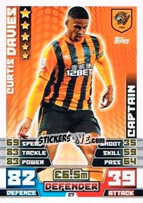 Sticker Curtis Davies - English Premier League 2014-2015. Match Attax Extra n. C7 - Topps