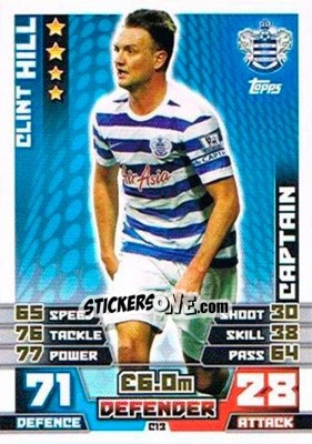 Sticker Clint Hill - English Premier League 2014-2015. Match Attax Extra - Topps