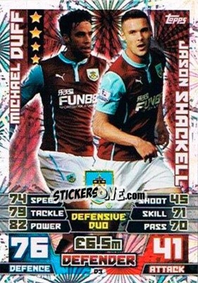 Sticker Michael Duff / Jason Shackell - English Premier League 2014-2015. Match Attax Extra n. D3 - Topps