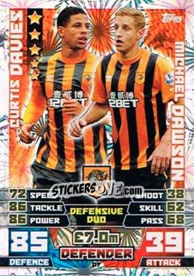 Sticker Curtis Davies / Michael Dawson - English Premier League 2014-2015. Match Attax Extra - Topps