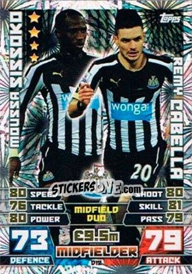Sticker Moussa Sissoko / Remy Cabella - English Premier League 2014-2015. Match Attax Extra n. D12 - Topps
