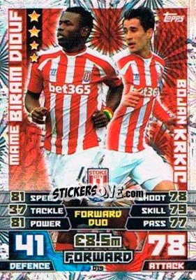Sticker Mame Biram Diouf / Bojan Krkic - English Premier League 2014-2015. Match Attax Extra n. D15 - Topps