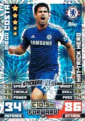 Sticker Diego Costa - English Premier League 2014-2015. Match Attax Extra - Topps