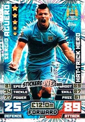 Sticker Sergio Aguero - English Premier League 2014-2015. Match Attax Extra n. HH2 - Topps