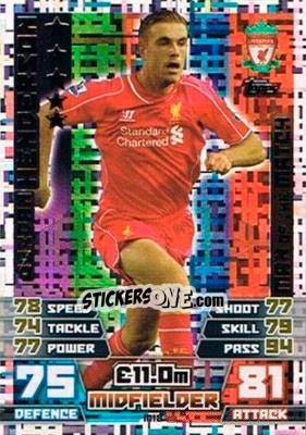 Sticker Jordan Henderson - English Premier League 2014-2015. Match Attax Extra n. M18 - Topps