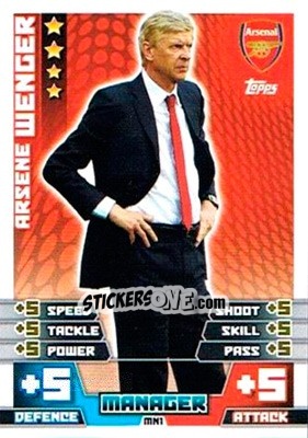 Sticker Arsene Wenger - English Premier League 2014-2015. Match Attax Extra n. MN1 - Topps