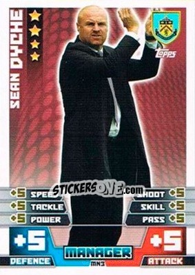 Sticker Sean Dyche - English Premier League 2014-2015. Match Attax Extra - Topps