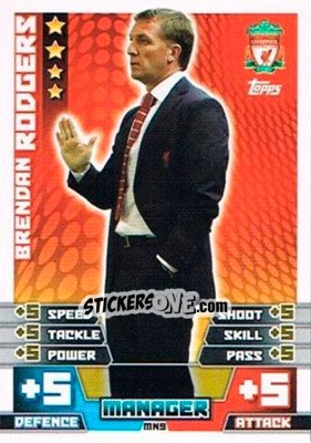 Sticker Brendan Rodgers - English Premier League 2014-2015. Match Attax Extra n. MN9 - Topps