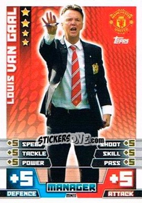 Sticker Louis Van Gaal - English Premier League 2014-2015. Match Attax Extra n. MN11 - Topps