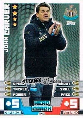 Sticker John Carver - English Premier League 2014-2015. Match Attax Extra - Topps