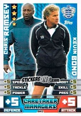 Sticker Chris Ramsey / Kevin Bond - English Premier League 2014-2015. Match Attax Extra n. MN13 - Topps