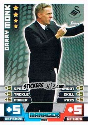 Sticker Garry Monk - English Premier League 2014-2015. Match Attax Extra n. MN17 - Topps