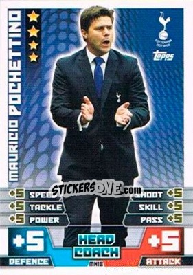 Sticker Mauricio Pochettino - English Premier League 2014-2015. Match Attax Extra n. MN18 - Topps