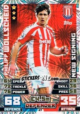 Cromo Philipp Wollscheid - English Premier League 2014-2015. Match Attax Extra n. N7 - Topps