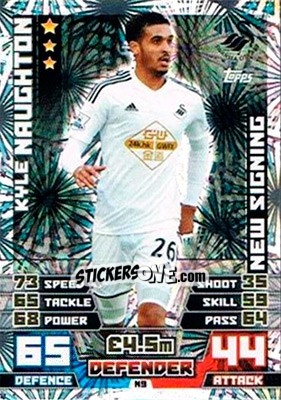 Sticker Kyle Naughton - English Premier League 2014-2015. Match Attax Extra n. N9 - Topps