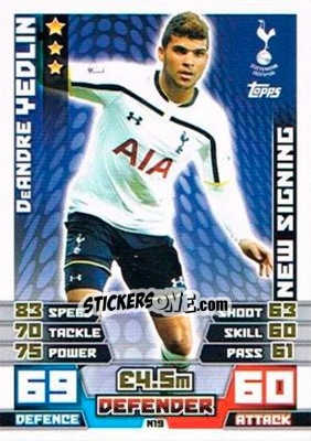 Sticker DeAndre Yedlin - English Premier League 2014-2015. Match Attax Extra n. N19 - Topps