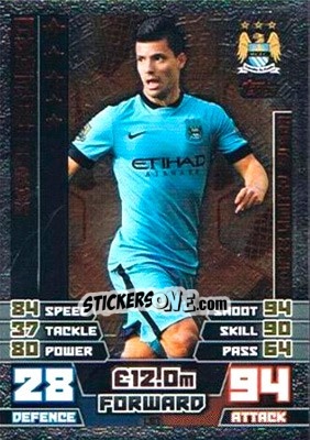 Sticker Sergio Aguero - English Premier League 2014-2015. Match Attax Extra n. LE1 - Topps