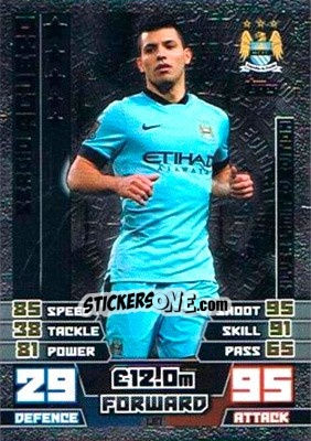 Sticker Sergio Aguero - English Premier League 2014-2015. Match Attax Extra - Topps
