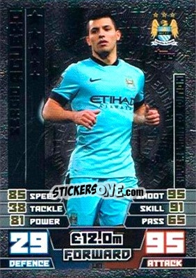 Sticker Sergio Aguero - English Premier League 2014-2015. Match Attax Extra n. LE1s - Topps