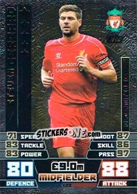 Sticker Steven Gerrard - English Premier League 2014-2015. Match Attax Extra n. LE2g - Topps