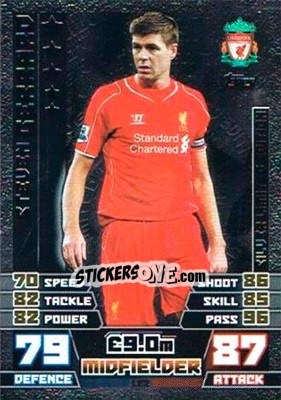 Sticker Steven Gerrard - English Premier League 2014-2015. Match Attax Extra n. LE2s - Topps