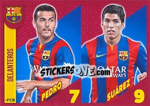 Figurina Pedro Rodríguez / Luis Suárez - FC Barcelona 2014-2015 - Panini