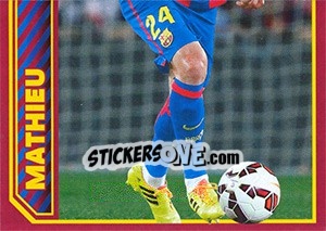 Sticker Jérémy Mathieu in action - FC Barcelona 2014-2015 - Panini