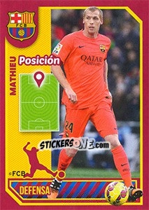 Cromo Jérémy Mathieu (Position) - FC Barcelona 2014-2015 - Panini