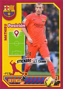 Sticker Jérémy Mathieu (Position) - FC Barcelona 2014-2015 n. 58 - Panini