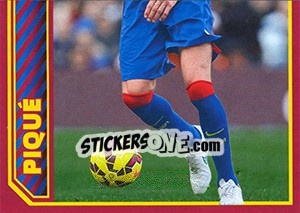 Sticker Gerard Piqué in action - FC Barcelona 2014-2015 n. 61 - Panini