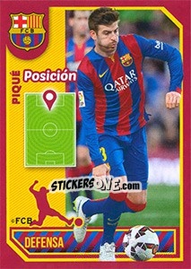 Sticker Gerard Piqué (Position) - FC Barcelona 2014-2015 n. 62 - Panini