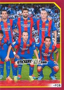 Sticker Team shot (In blue garnet equip) - FC Barcelona 2014-2015 n. 80 - Panini