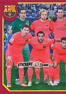 Sticker Team shot (In orange equip) - FC Barcelona 2014-2015 n. 81 - Panini