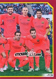 Sticker Team shot (In orange equip) - FC Barcelona 2014-2015 n. 82 - Panini