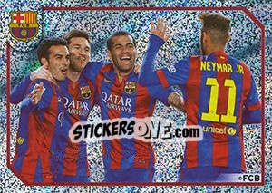 Sticker FC Barcelona in 2014-15 (Goal Celebration) - FC Barcelona 2014-2015 - Panini