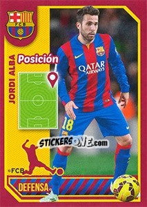 Cromo Jordi Alba (Position) - FC Barcelona 2014-2015 - Panini