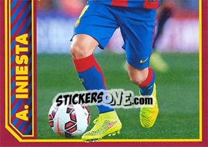 Sticker A. Iniesta in action - FC Barcelona 2014-2015 n. 117 - Panini