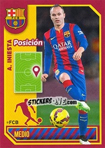Sticker A. Iniesta (Position) - FC Barcelona 2014-2015 n. 120 - Panini