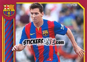 Sticker Messi in action - FC Barcelona 2014-2015 n. 136 - Panini