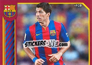 Figurina Suárez in action - FC Barcelona 2014-2015 - Panini