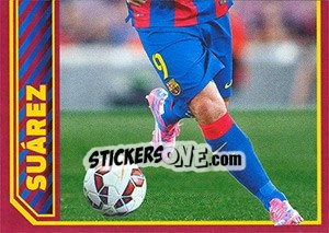 Figurina Suárez in action - FC Barcelona 2014-2015 - Panini