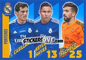 Sticker I.Casillas / Keylor Navas / Pacheco - Real Madrid 2014-2015 n. 8 - Panini